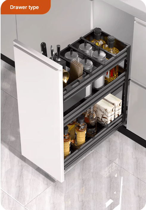Deepened all-aluminum black, 2-layer cutlery holder with knife rack - Image 4